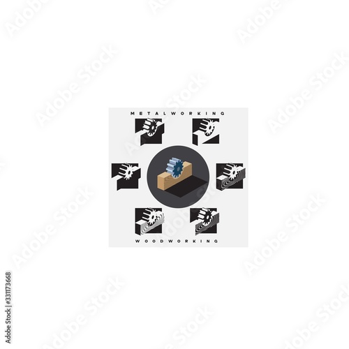 Free Download an illustration consisting of an image of the face mill and the inscription 