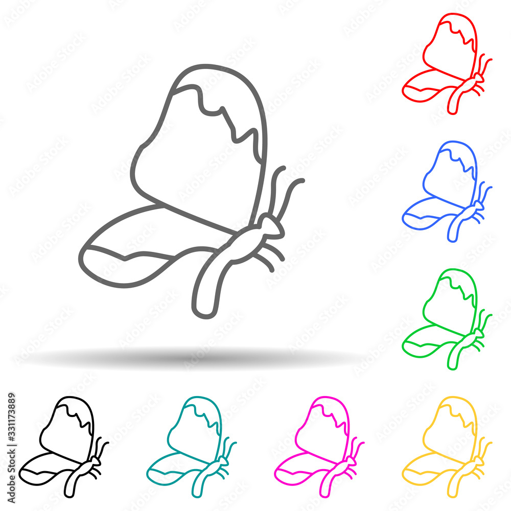 Butterfly multi color set icon. Simple thin line, outline vector of butterfly icons for ui and ux, website or mobile application Butterfly multi color set icon. Simple thin line, outline vector of butterfly icons for ui and ux, website or mobile application