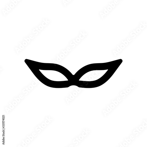 Masquerade mask, carnival or party. Black icon on white background