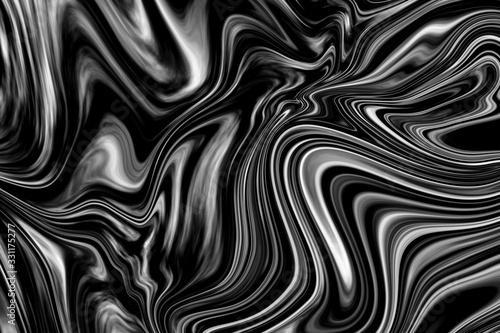 Black and White  Abstract liquify effect background  Marble pattern texture