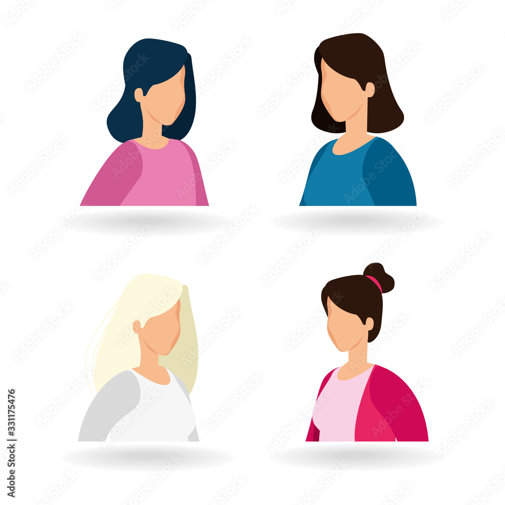 group of women avatar character icons vector illustration design group of women avatar character icons vector illustration design