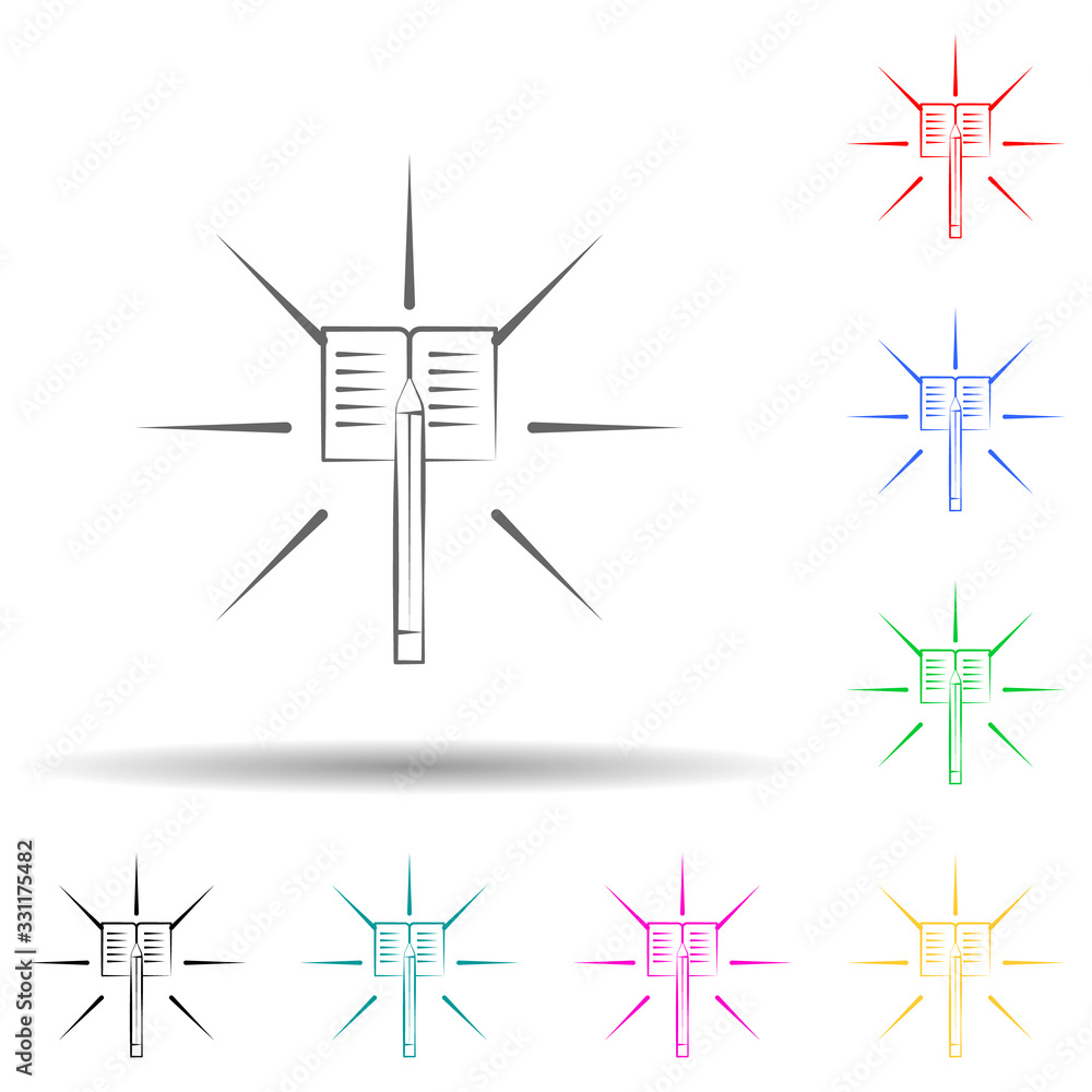 Knowledge is light multi color set icon. Simple thin line, outline vector of education icons for ui and ux, website or mobile application