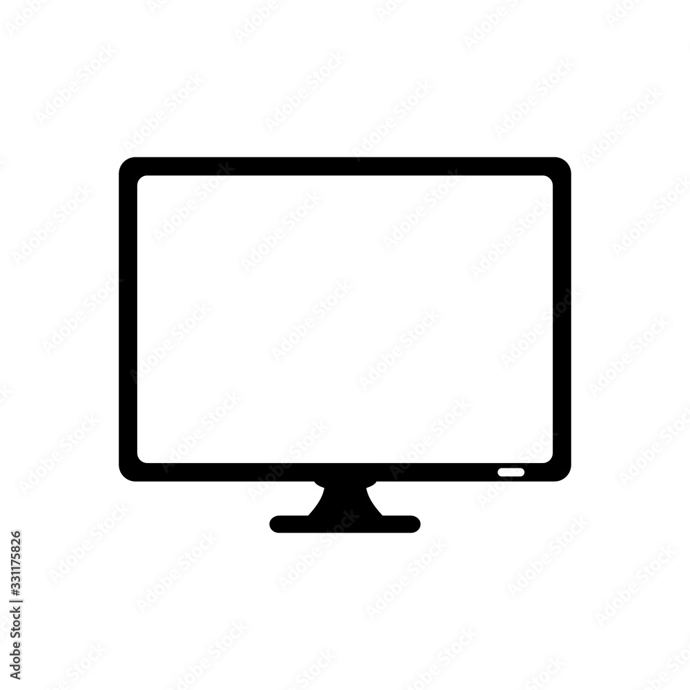 Monitor icon. Computer display. Digital device with wide screen. Vector illustration isolated on white background. Monitor icon. Computer display. Digital device with wide screen. Vector illustration isolated on white background.