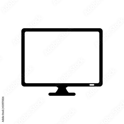 Monitor icon. Computer display. Digital device with wide screen. Vector illustration isolated on white background.