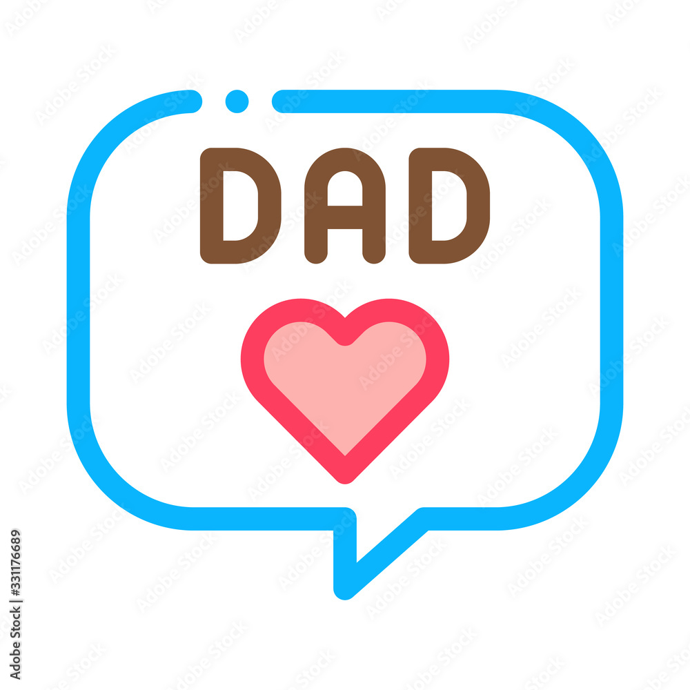 Love Daddy Message Icon Vector. Outline Love Daddy Message Sign. Isolated Contour Symbol Illustration
