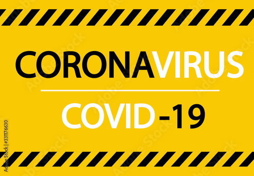 Covid-19 Coronavirus concept inscription typography design logo.