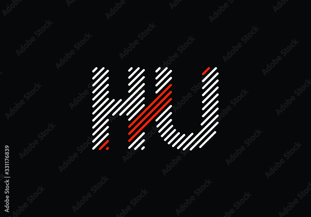 H U Initial Letter Logo design vector template, Graphic Alphabet Symbol for Corporate Business Identity