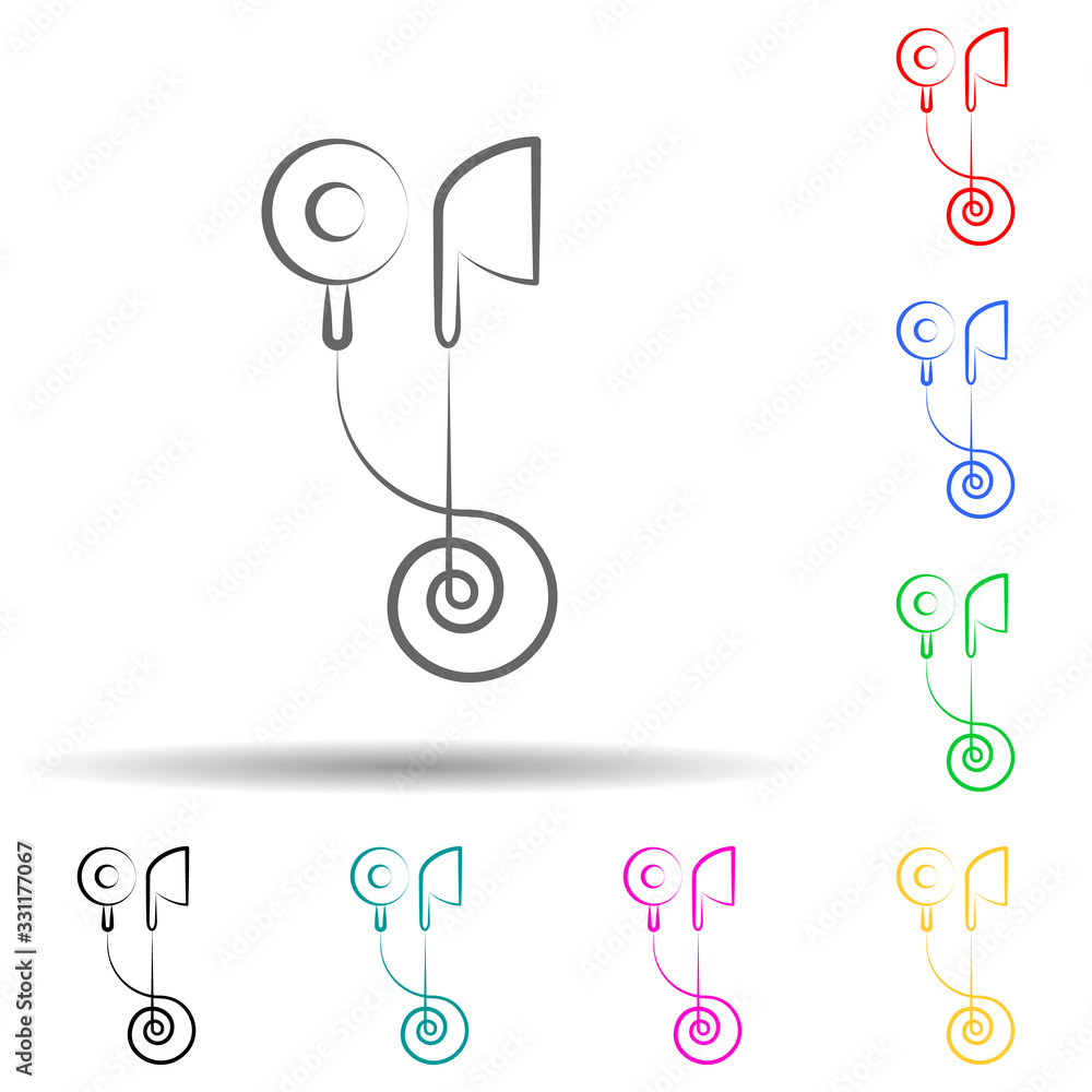 Earphones multi color set icon. Simple thin line, outline vector of fitness icons for ui and ux, website or mobile application