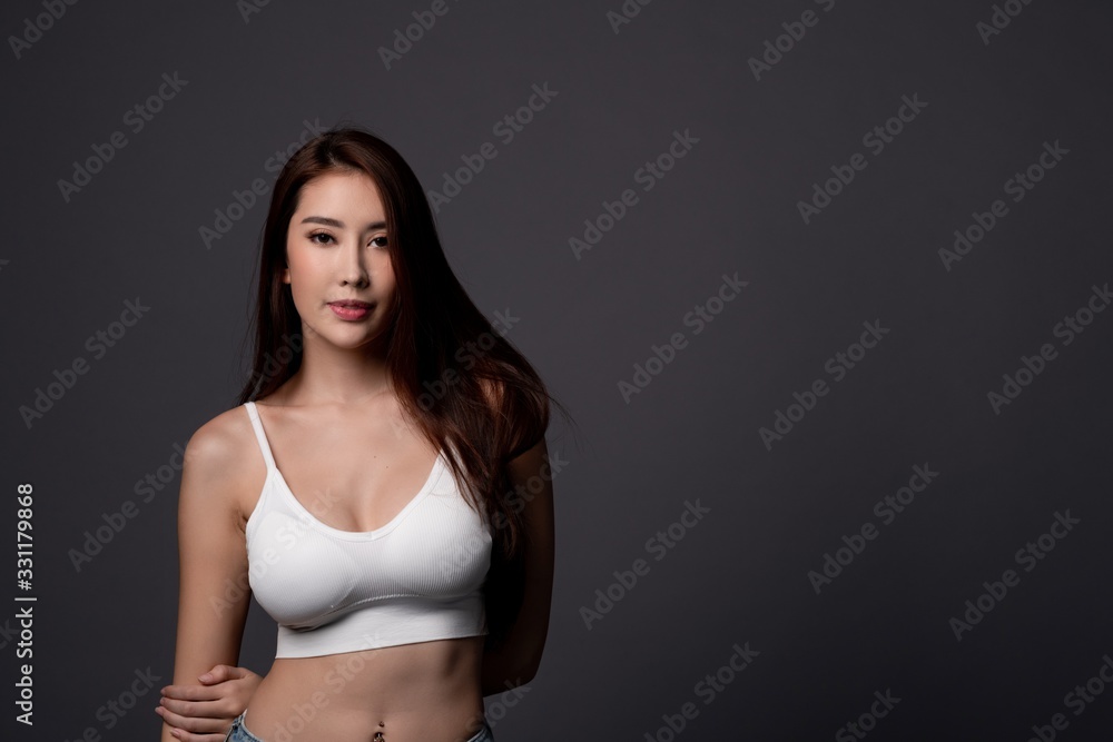 Sexy asian girl model, woman body contour, beautiful sexy asian foto de  Stock | Adobe Stock