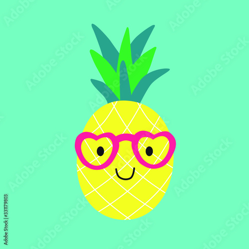 Pineapple, Hello Summer, Art Illustration