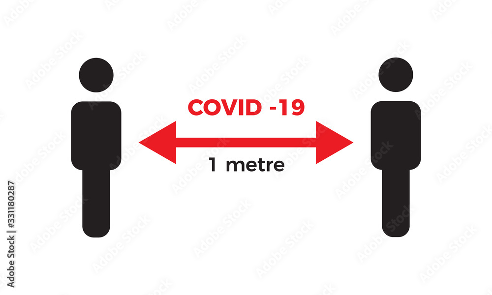 Coronavirus COVID-19 virus social distance concept. Safety instruction Coronavirus COVID-19 virus social distance concept. Safety instruction