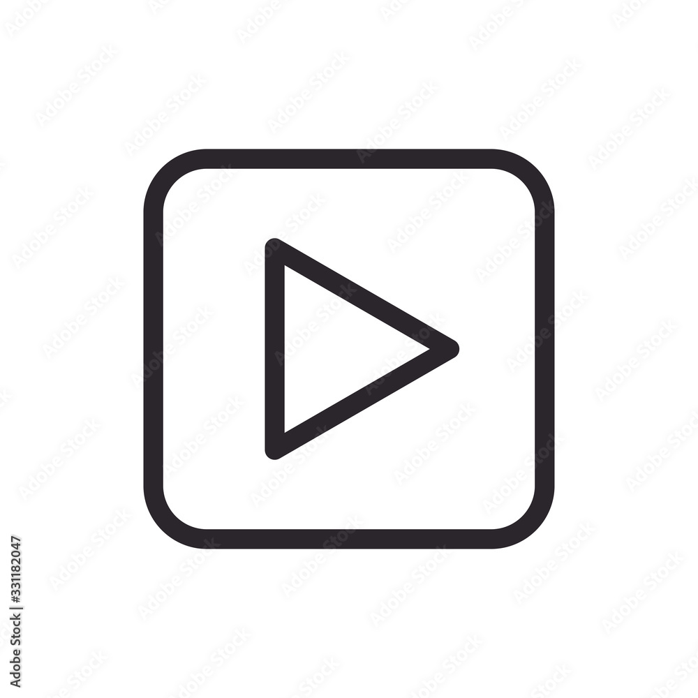 Video player button line style icon Video player button line style icon