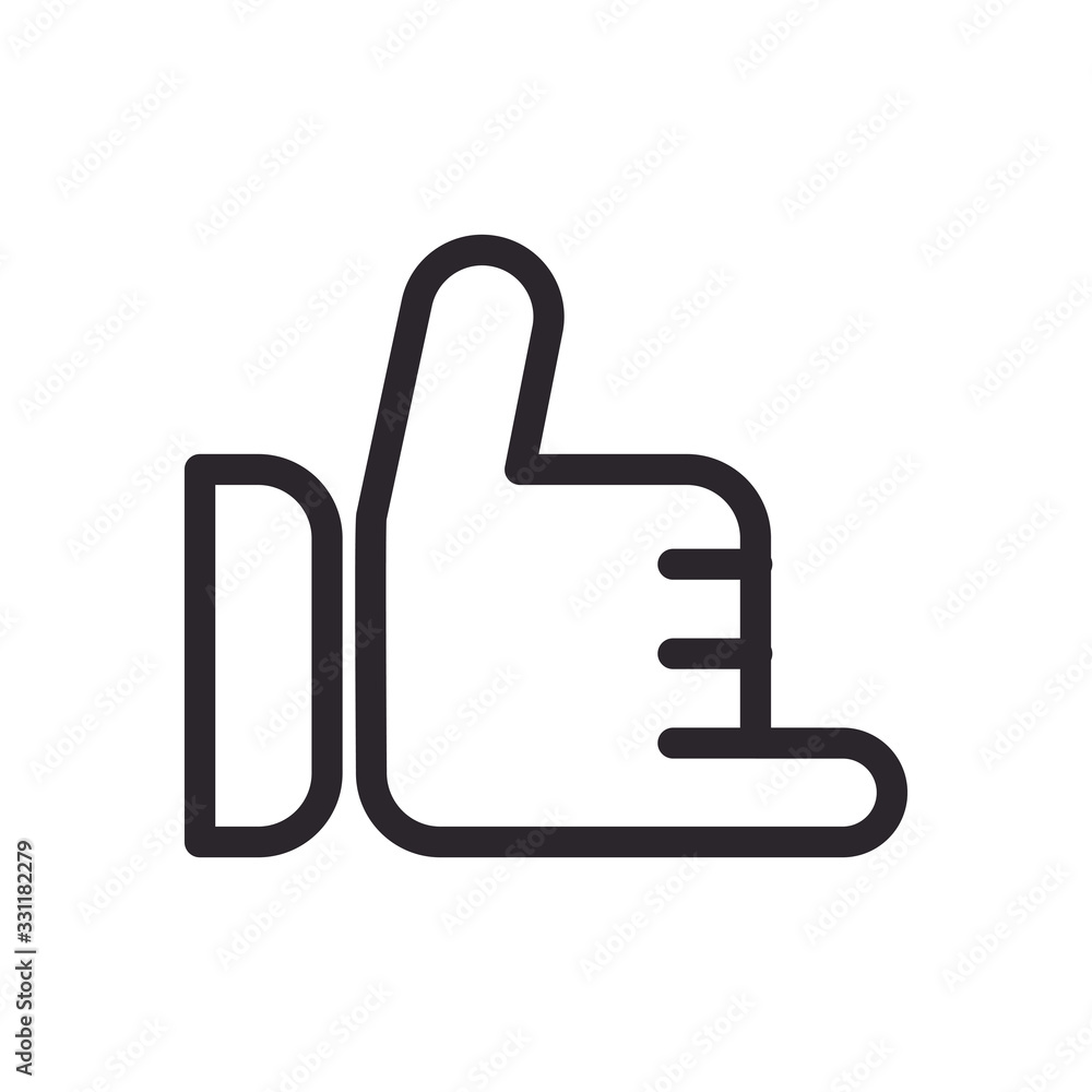 hand like social media line style icon hand like social media line style icon
