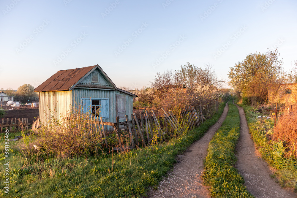old wooden farm house in the countryside