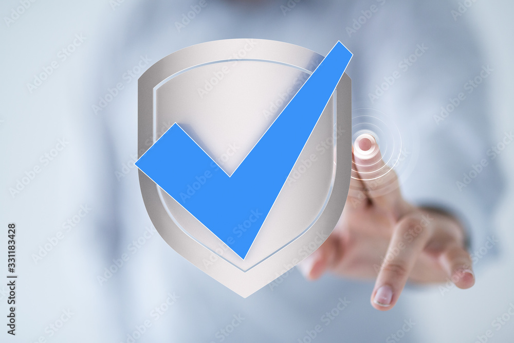 shield protection concept holding in hand 3d shield protection concept holding in hand 3d