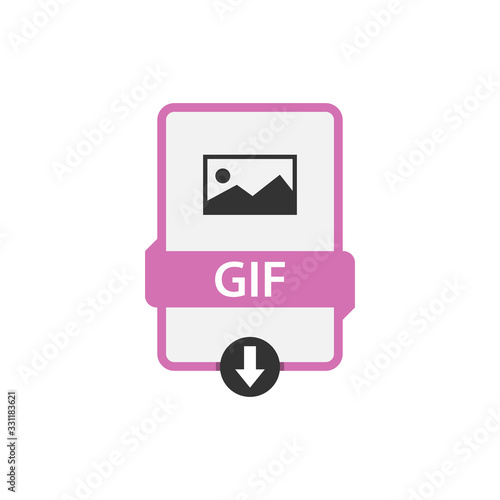 GIF file icon flat design vector