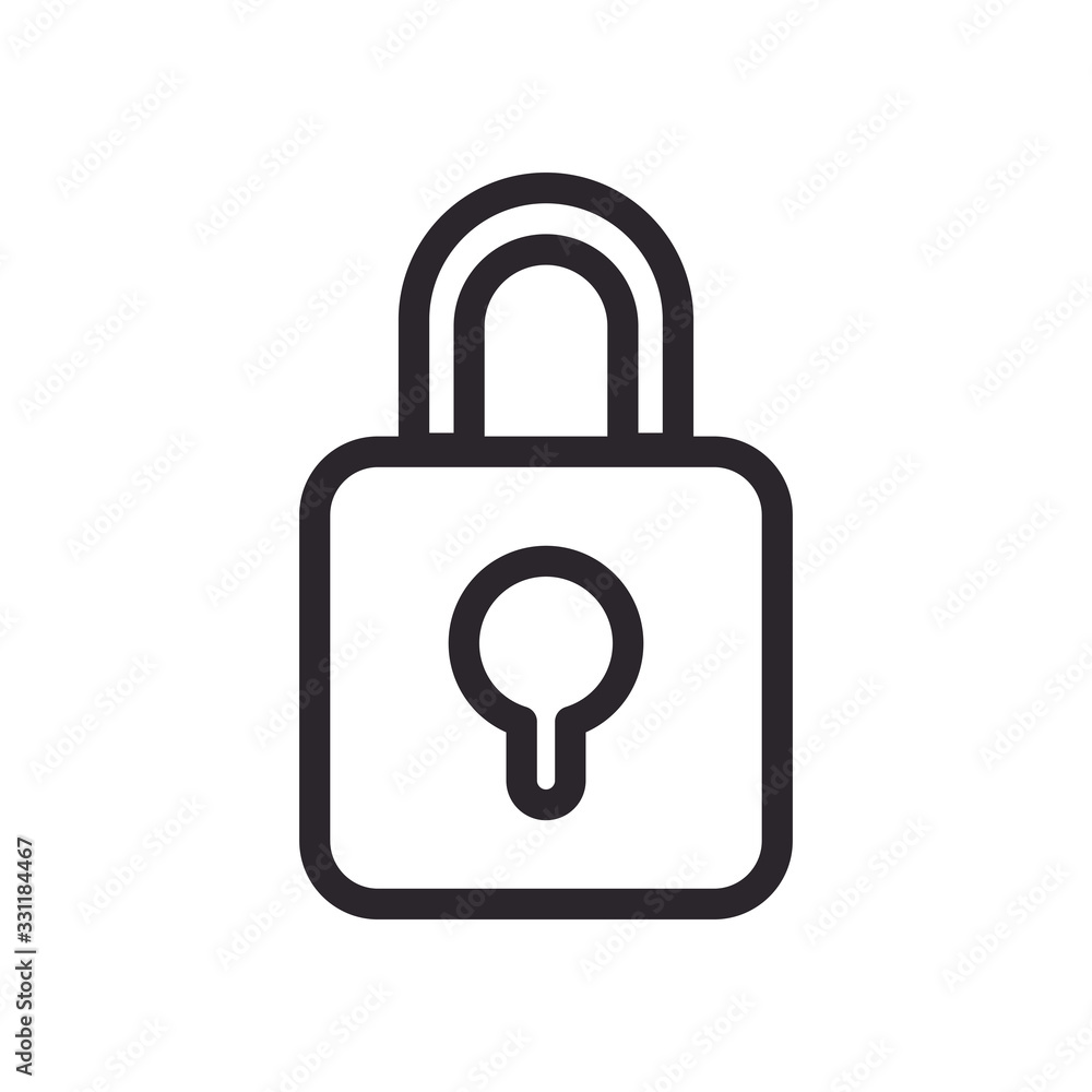 safe secure padlock line style icon safe secure padlock line style icon