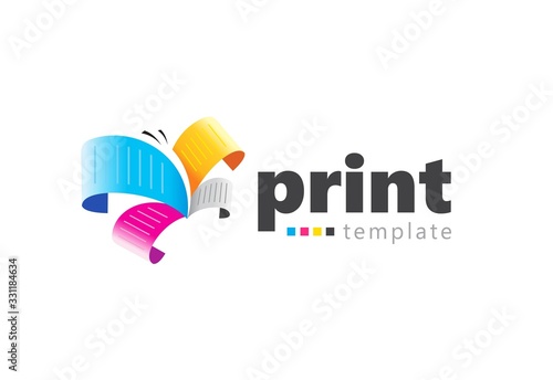 Colored logo print abstract butterfly colorful flyer paper