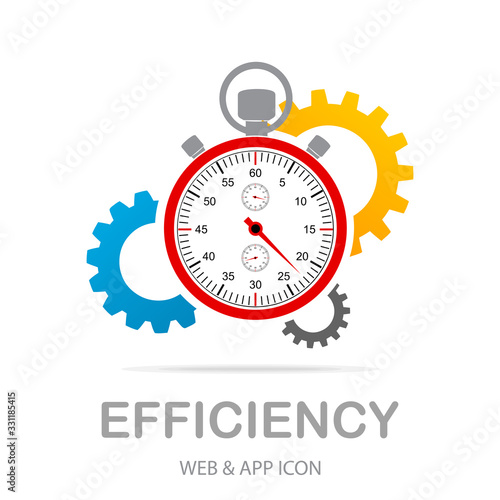 Efficiency icon illustration. Creative sign from quality control icons collection. Filled flat Efficiency icon for computer and mobile. Symbol, logo. Vector Illustration