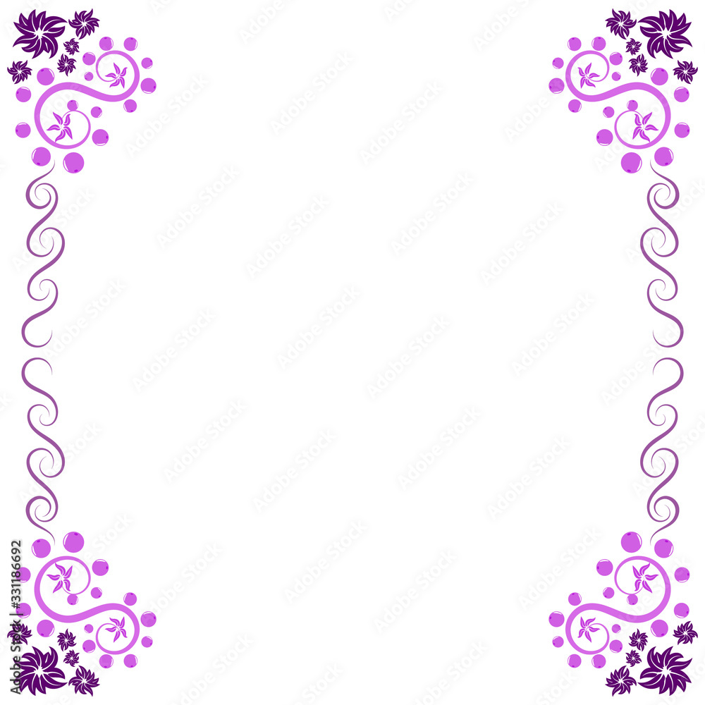 lilac and violet ornament frame with side stripes