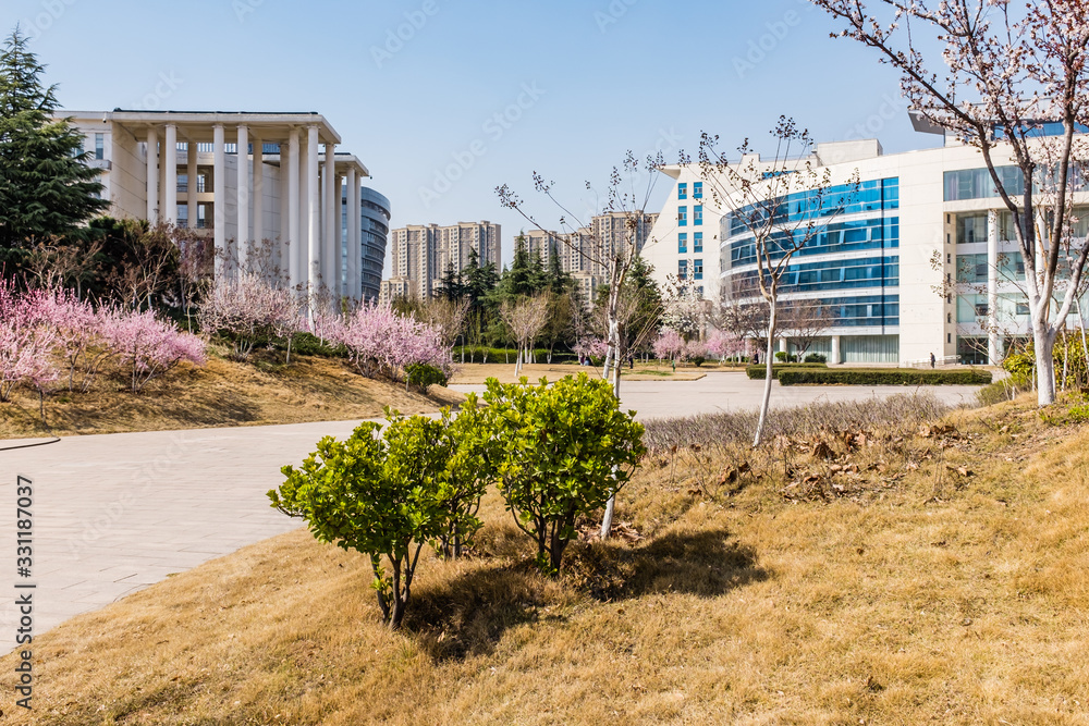 Qilu Software Park in spring, east of Jinan Qilu Software Park in spring, east of Jinan