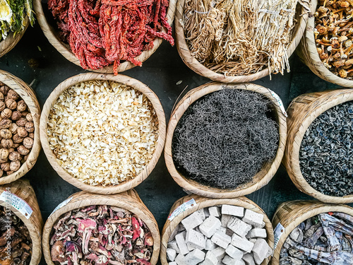 Dry goods on the Beichuan new town market 