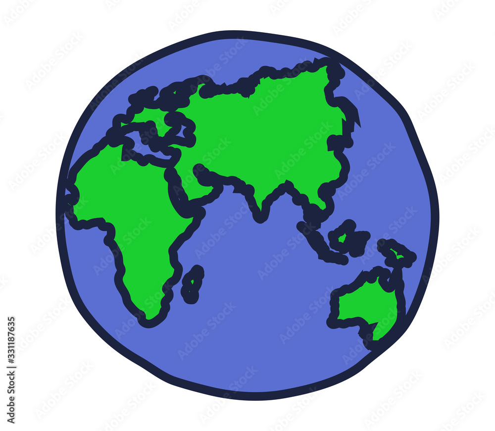 Planet earth on a white background. Vector illustration.