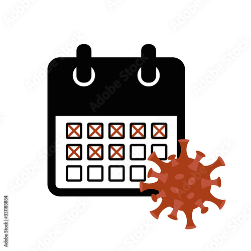 incubation period virus in red calendar vector illustration EPS10