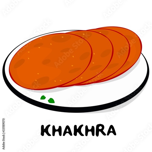 Khakhra or Khakra indian Gujarati Food Vector