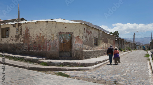 Village of Maca. Church, Chivay. Colca Canyon. Street and houses © A