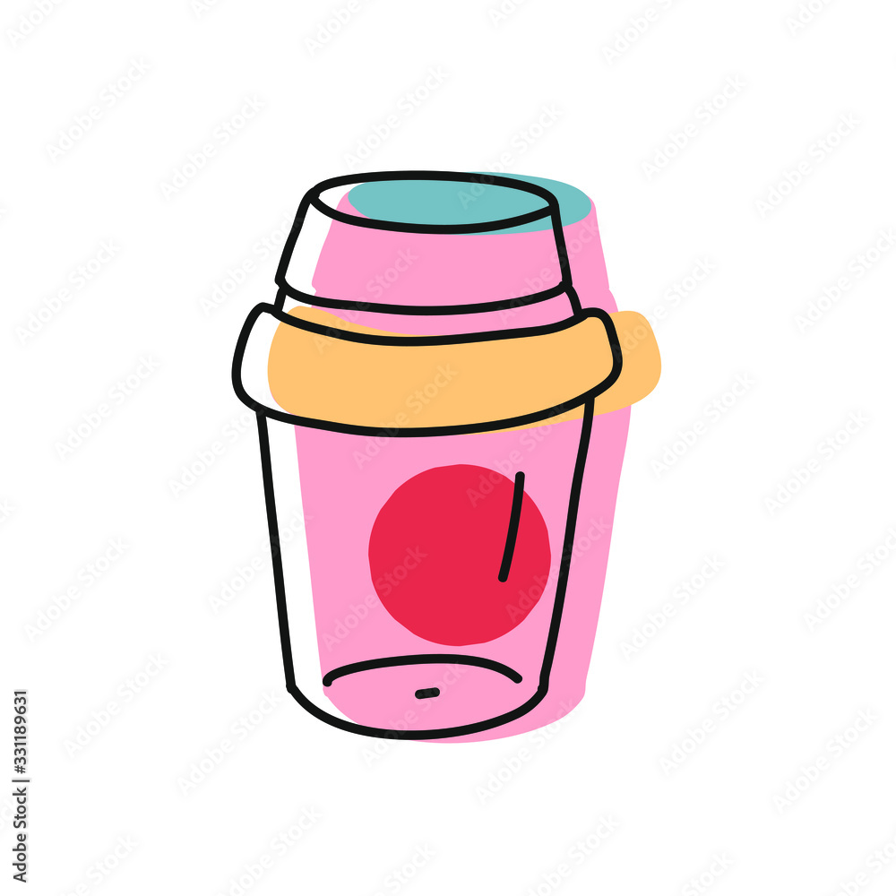 Minimalist vector illustration of reusable coffee cup. Depiction of mug. Eco friendly item. Drink. Minimalist vector illustration of reusable coffee cup. Depiction of mug. Eco friendly item. Drink.