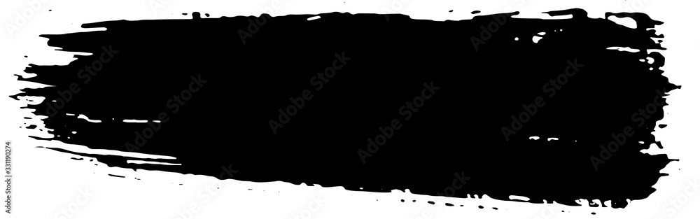 Grunge spot. Abstract the trace of the ink. A smear of black paint with a  dry brush Stock Vector