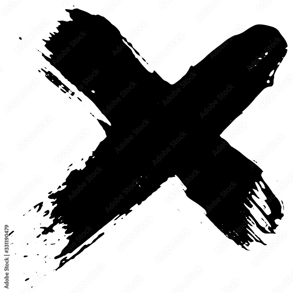Cross grunge. Smears of black paint. Crossed ink lines Stock Vector ...