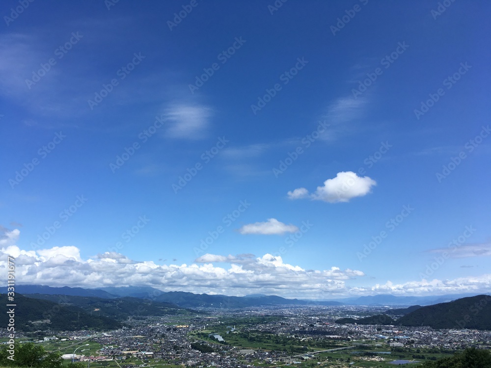 Landscape of Nagano, Japan from Obasuteyama