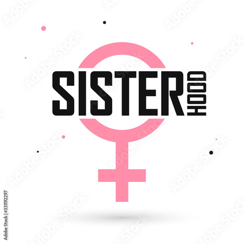 Sisterhood banner design template, vector illustration