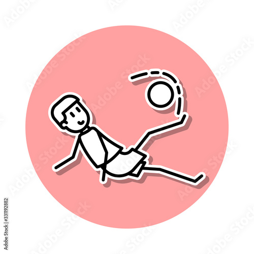 kick kicker sticker icon. Simple thin line, outline vector of Soccer in action icons for ui and ux, website or mobile application