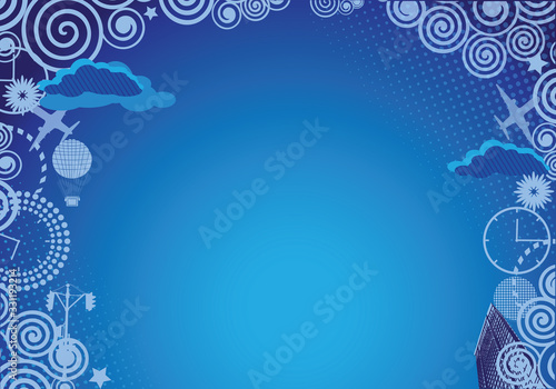 Wallpaper Mural The outlines of the city with abstract elements Torontodigital.ca