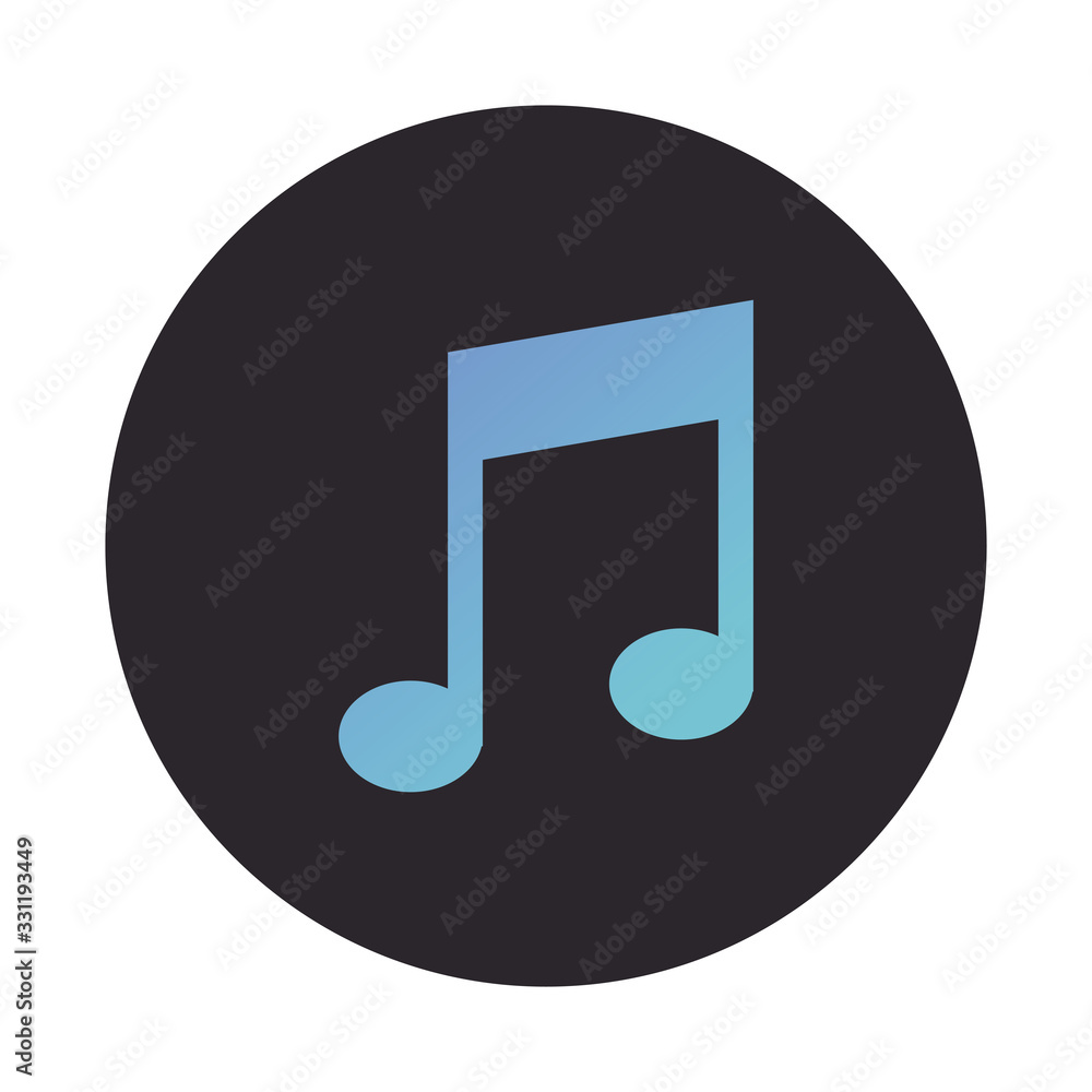 music note sound block style icon music note sound block style icon
