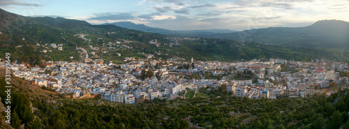 vistas de la ciudad azul de chefchaouen en Marruecos