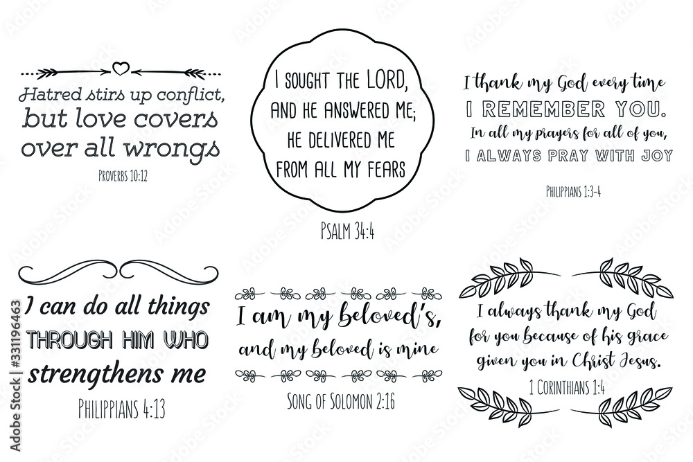 Scripture, Bible verses. Calligraphy saying for print. Vector Quote for ...