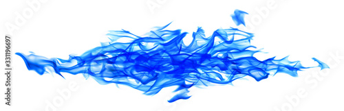Valokuva isolated on white blue fire line