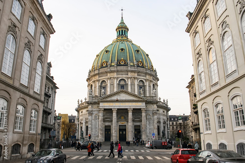 Frederiks Kirke Church or The Marble Church Marmorkirken in Copenhagen, Denmark. February 2020