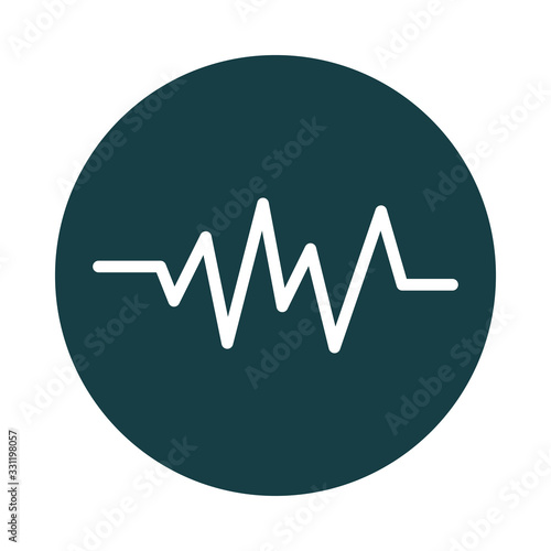 wave frequency sound block style icon