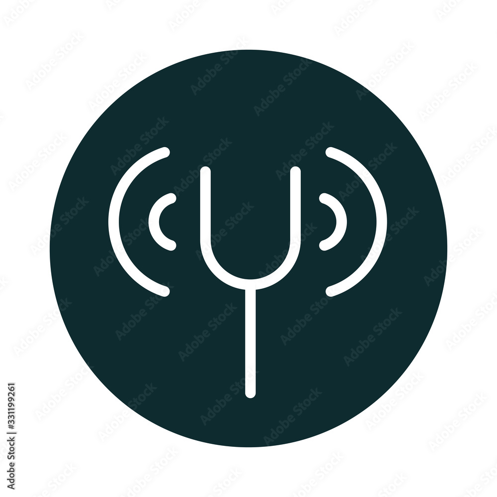 tuning fork signal sound block style icon tuning fork signal sound block style icon
