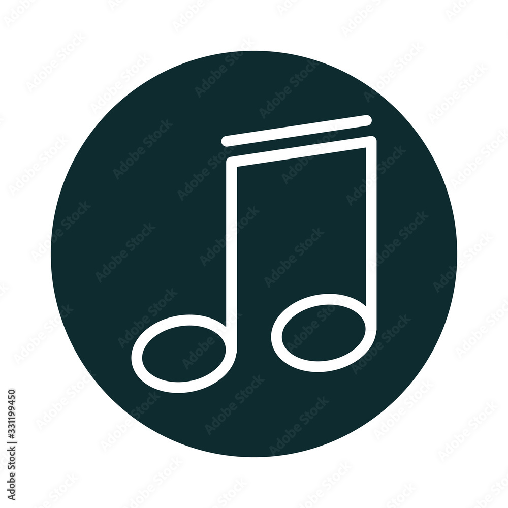 music note harmony sound block style icon music note harmony sound block style icon