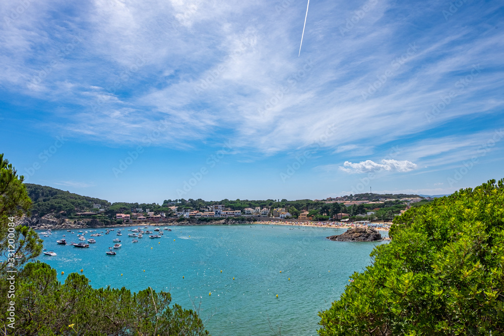 Obraz premium Landscape Fosca beach in Palamos, Costa brava, Catalonia, Spain.