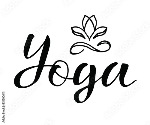 chinese calligraphy of text. vector illustration lettering, symbol, yoga. Freehand drawing. Black inscription on a white background 