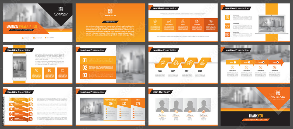 © M-STUDIO - Presentation templates, corporate. Elements of infographics for presentation templates. Annual report, book cover, brochure, layout, leaflet layout template design.