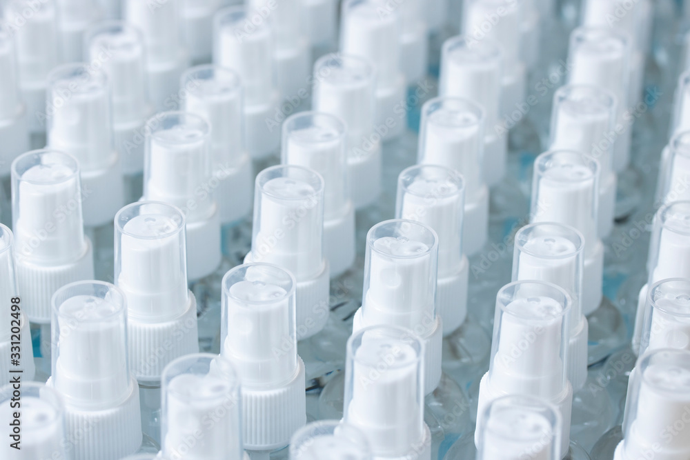 Obraz premium hand sanitizer stockpiling covid-19 contagious disease margin business