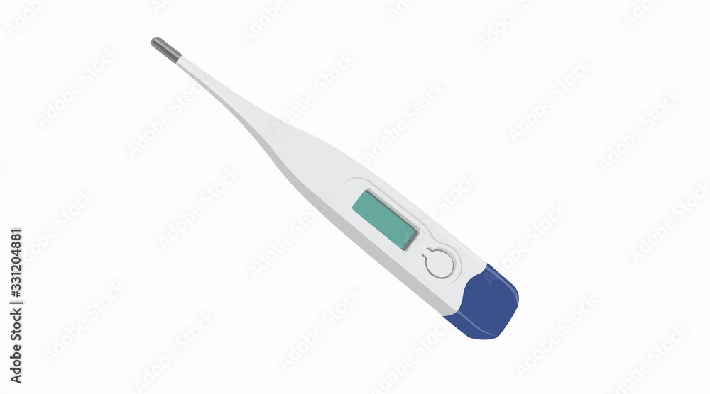 Vector Isolated Illustration of a Digital Thermometer Vector Isolated Illustration of a Digital Thermometer